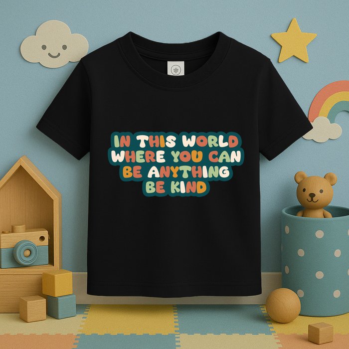 In This World Where You Can Be Anything Be Kind Toddler T-Shirt
