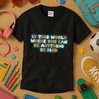 In This World Where You Can Be Anything Be Kind Kids T-Shirt