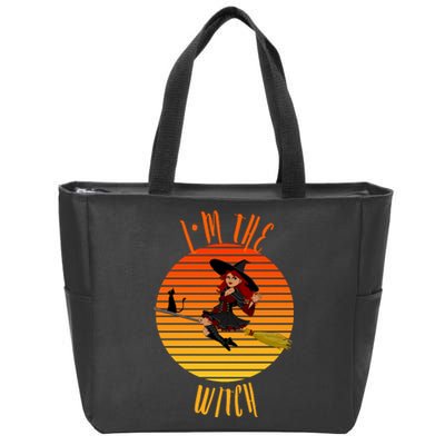 Im The Witch Funny Halloween Women 100% Witch Halloween Funny Spooky Witch Zip Tote Bag