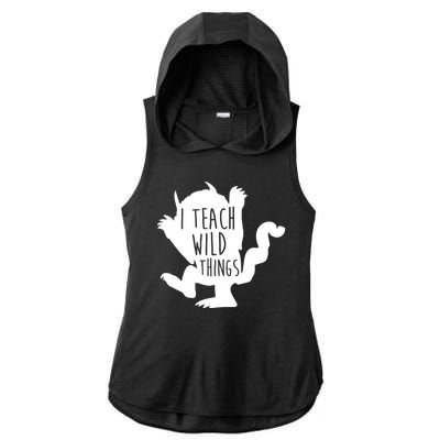 I Teach Wild Things Ladies PosiCharge Tri-Blend Wicking Draft Hoodie Tank