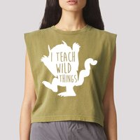 I Teach Wild Things Garment-Dyed Women's Muscle Tee