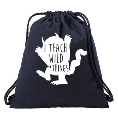 I Teach Wild Things Drawstring Bag