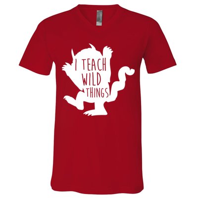 I Teach Wild Things V-Neck T-Shirt