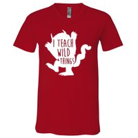 I Teach Wild Things V-Neck T-Shirt