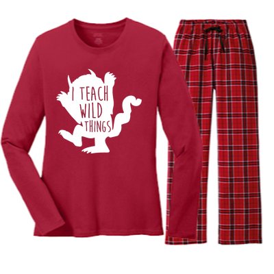 I Teach Wild Things Women's Long Sleeve Flannel Pajama Set 