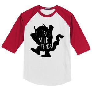 I Teach Wild Things Kids Colorblock Raglan Jersey