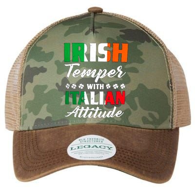 Irish Temper With Italian Attitude St Patrick Legacy Tie Dye Trucker Hat