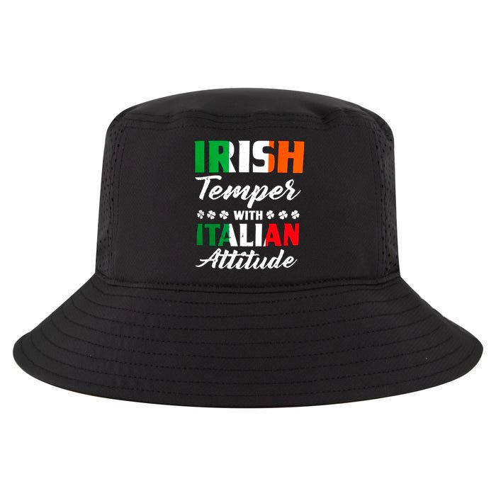 Irish Temper With Italian Attitude St Patrick Cool Comfort Performance Bucket Hat