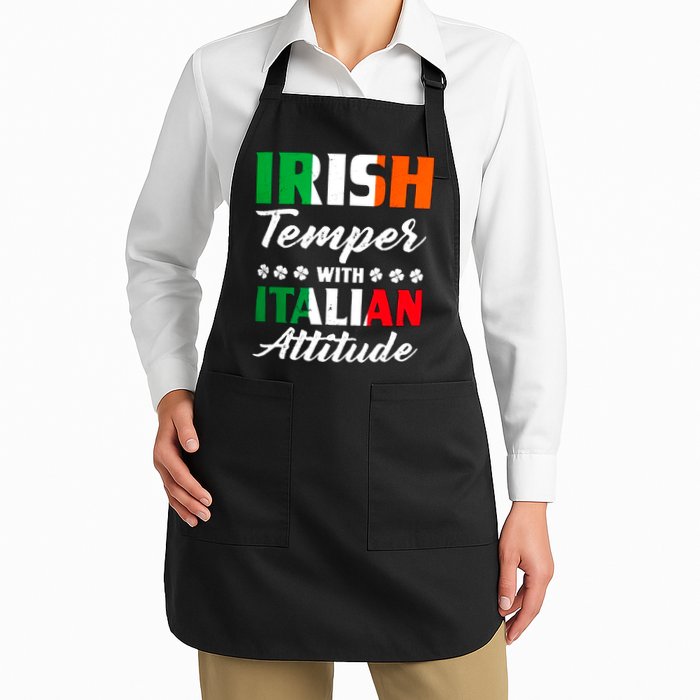 Irish Temper With Italian Attitude St Patrick Apron