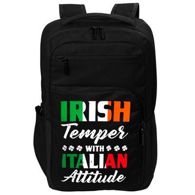 Irish Temper With Italian Attitude St Patrick Impact Tech Backpack