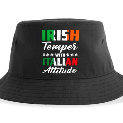Irish Temper With Italian Attitude St Patrick Sustainable Bucket Hat