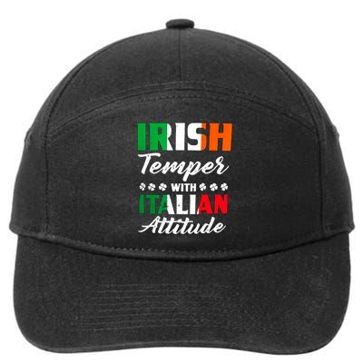 Irish Temper With Italian Attitude St Patrick 7-Panel Snapback Hat