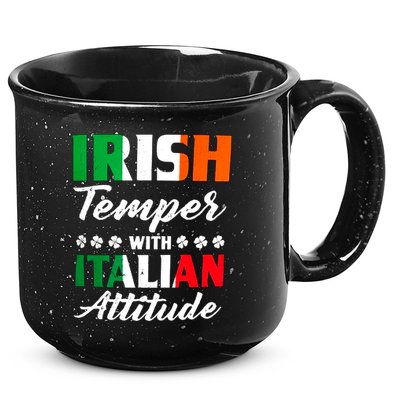 Irish Temper With Italian Attitude St Patrick 15oz Campfire Ceramic Mug