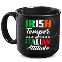 Irish Temper With Italian Attitude St Patrick 15oz Campfire Ceramic Mug