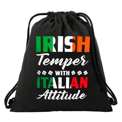 Irish Temper With Italian Attitude St Patrick Drawstring Bag
