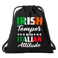 Irish Temper With Italian Attitude St Patrick Drawstring Bag