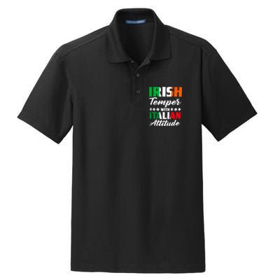 Irish Temper With Italian Attitude St Patrick Dry Zone Grid Polo
