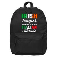 Irish Temper With Italian Attitude St Patrick 16 in Basic Backpack