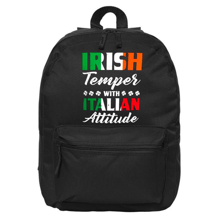 Irish Temper With Italian Attitude St Patrick 16 in Basic Backpack