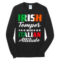 Irish Temper With Italian Attitude St Patrick Tall Long Sleeve T-Shirt
