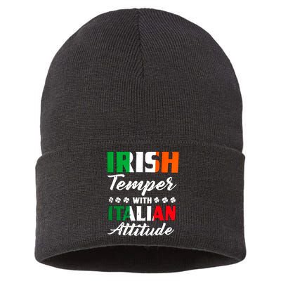 Irish Temper With Italian Attitude St Patrick Sustainable Knit Beanie
