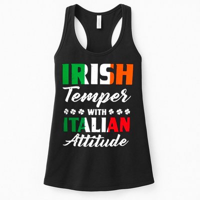 Irish Temper With Italian Attitude St Patrick Womens Tank Top