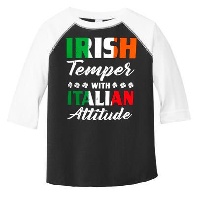 Irish Temper With Italian Attitude St Patrick Toddler Fine Jersey T-Shirt