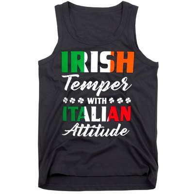Irish Temper With Italian Attitude St Patrick Tank Top