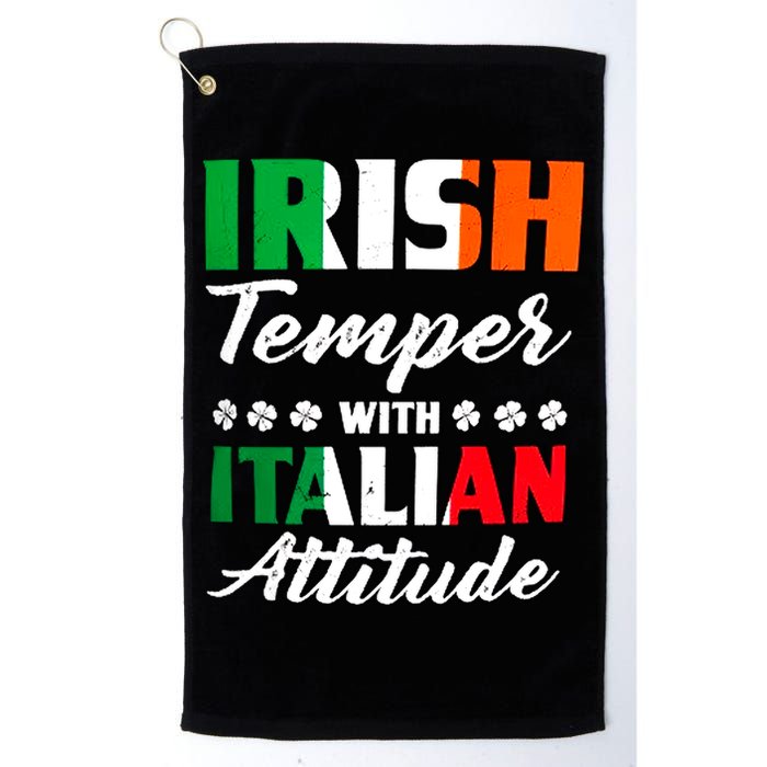 Irish Temper With Italian Attitude St Patrick Golf Towel