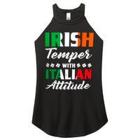 Irish Temper With Italian Attitude St Patrick Women's Perfect Tri Rocker Tank