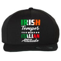 Irish Temper With Italian Attitude St Patrick Wool Snapback Cap