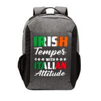 Irish Temper With Italian Attitude St Patrick Vector Backpack