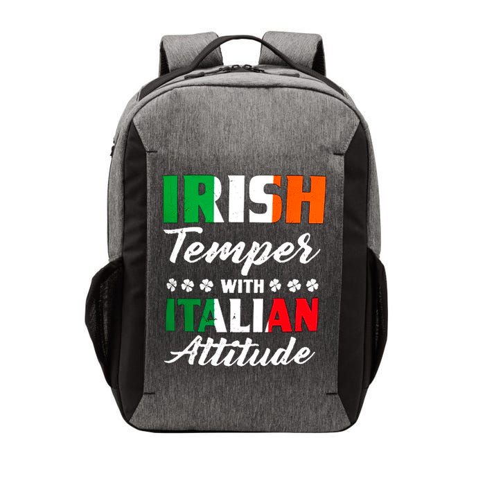 Irish Temper With Italian Attitude St Patrick Vector Backpack