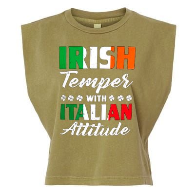 Irish Temper With Italian Attitude St Patrick Garment-Dyed Women's Muscle Tee