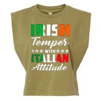 Irish Temper With Italian Attitude St Patrick Garment-Dyed Women's Muscle Tee