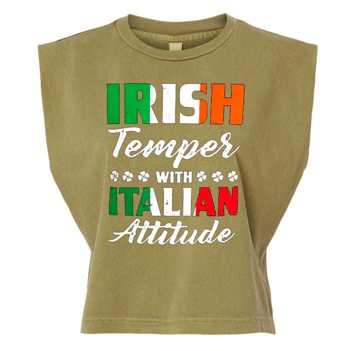 Irish Temper With Italian Attitude St Patrick Garment-Dyed Women's Muscle Tee