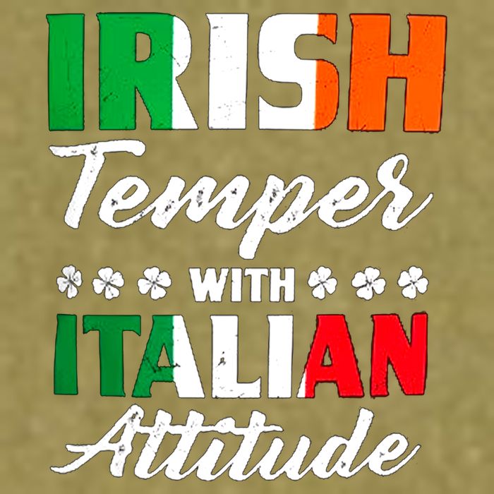 Irish Temper With Italian Attitude St Patrick Garment-Dyed Women's Muscle Tee