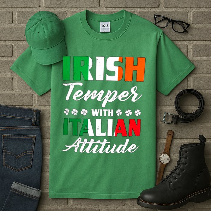 Irish Temper With Italian Attitude St Patrick Tall T-Shirt