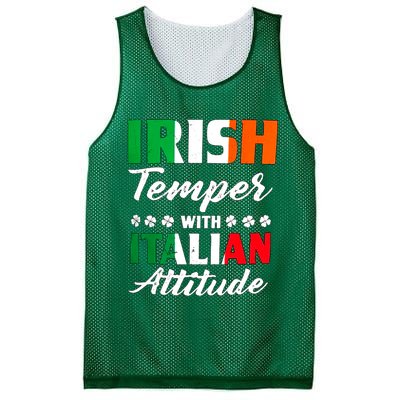 Irish Temper With Italian Attitude St Patrick Mesh Reversible Basketball Jersey Tank