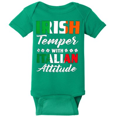 Irish Temper With Italian Attitude St Patrick Baby Bodysuit