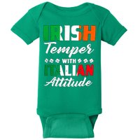 Irish Temper With Italian Attitude St Patrick Baby Bodysuit