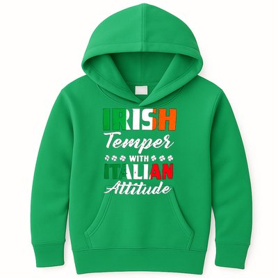 Irish Temper With Italian Attitude St Patrick Kids Hoodie