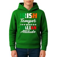 Irish Temper With Italian Attitude St Patrick Kids Hoodie