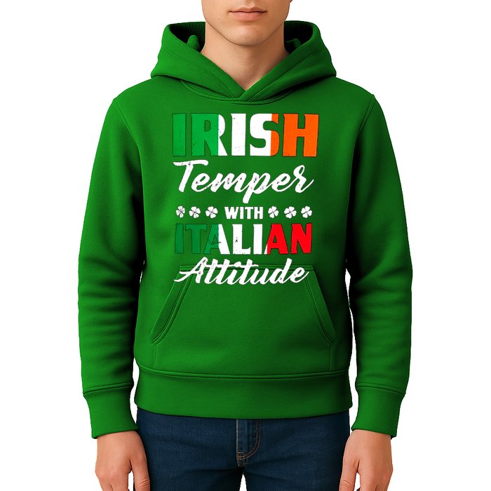 Irish Temper With Italian Attitude St Patrick Kids Hoodie