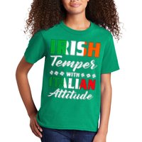 Irish Temper With Italian Attitude St Patrick Kids T-Shirt