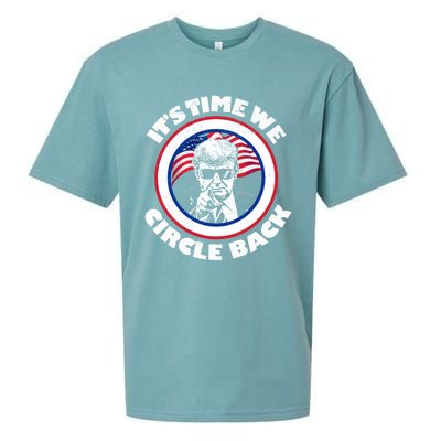 ItS Time We Circle Back Trump 2024 American Flag Gift Sueded Cloud Jersey T-Shirt