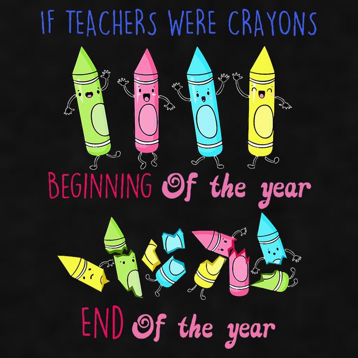 If Teachers Were Crayons Beginning Of The Year End The Year Ladies PosiCharge Tri-Blend Wicking Tank