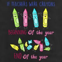 If Teachers Were Crayons Beginning Of The Year End The Year 7 Panel Mesh Trucker Snapback Hat