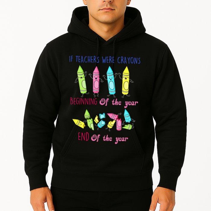 If Teachers Were Crayons Beginning Of The Year End The Year Hoodie