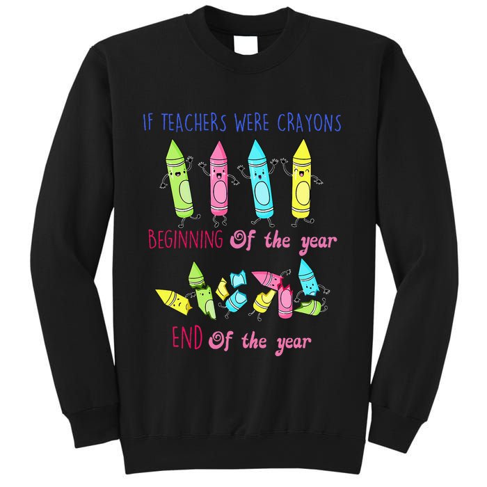 If Teachers Were Crayons Beginning Of The Year End The Year Sweatshirt